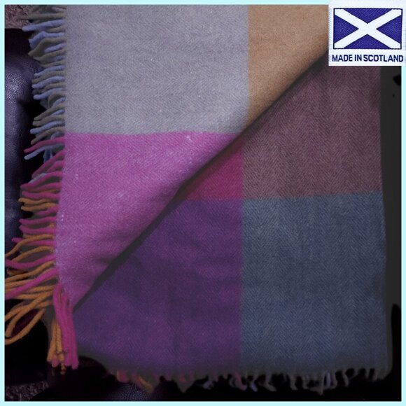 IMPORTED THROW BLANKET Scottish Blanket Import Vibrant Colors & Earth Tones NWT - Picture 7 of 10